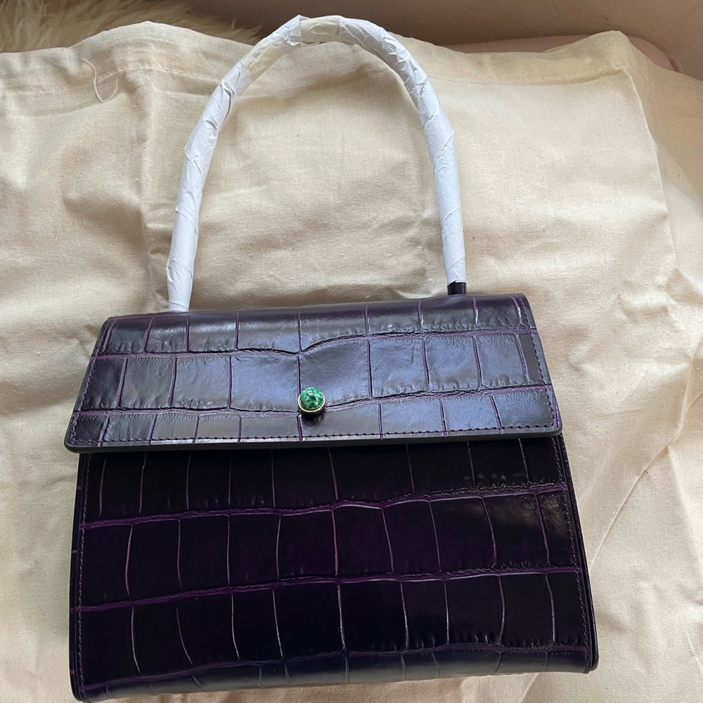 New Tory Burch Croc-Embossed Deville Runway Bag